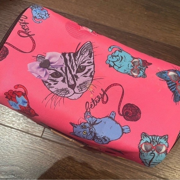 Betsey Johnson Cat Makeup/Cosmetic Bag OS - Picture 9 of 12